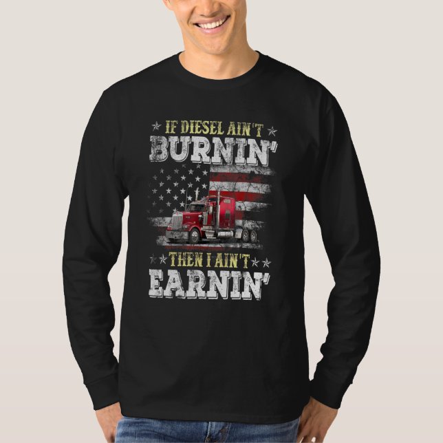 T-shirt Camionneur Diesel Big Rig Semi-Trailer Conducteur (Devant)