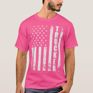 T-shirt Camionneur Drapeau Américain Conducteur de Semi-re