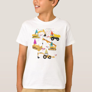 T-shirt Camions de construction Motif de fête d'anniversai