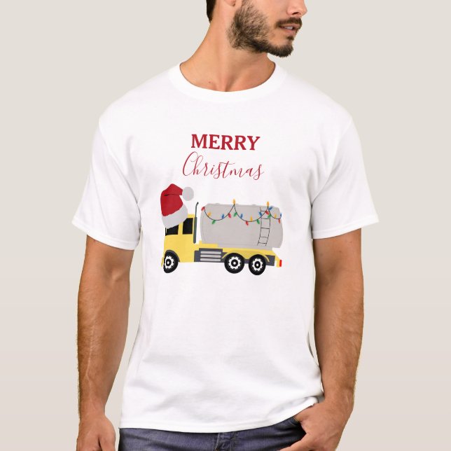 T-shirt Camions de transport de camion de Noël (Devant)