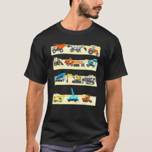 T-shirt Camions Excavateur Ciment Camion Bulldozer Constru