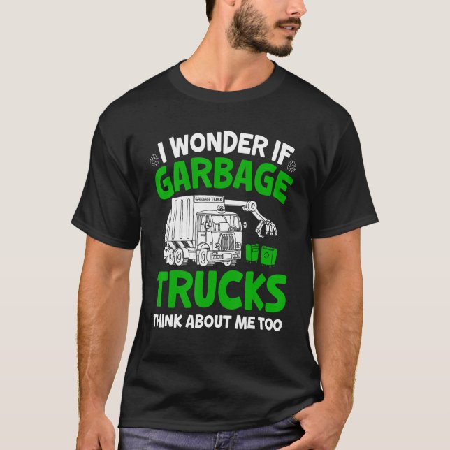 T-shirt Camions-poubelles Camion-poubelle Pour Enfants Gar (Devant)