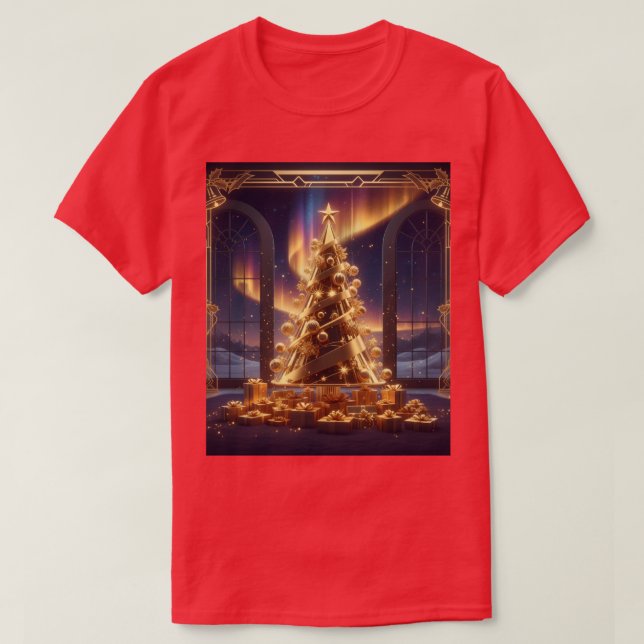 T-shirt Camiseta arvore de natal de ouro (Design devant)