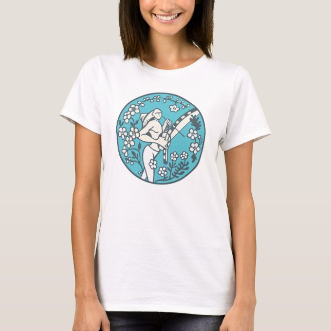 T-shirt Camiseta Capoeira Feminina: Tocador de Berimbau (Devant)