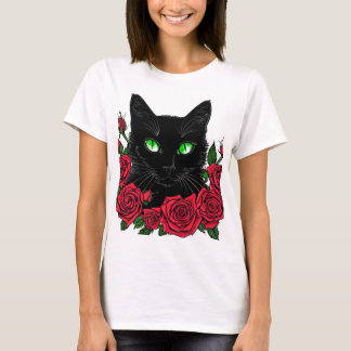 T-shirt Camiseta com estampa de gato