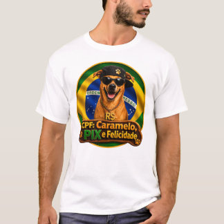 T-shirt Camiseta CPF Caramelo PIX e Felicidade Basico