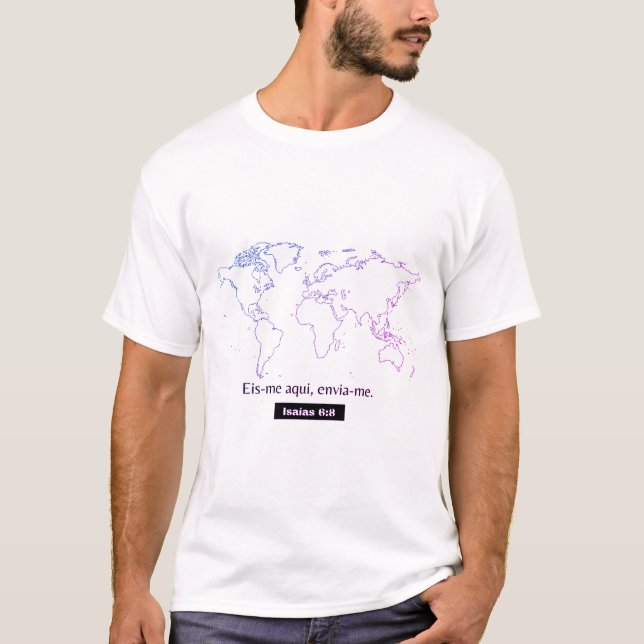 T-shirt Camiseta  Cristã Isaías 6:8 (Devant)