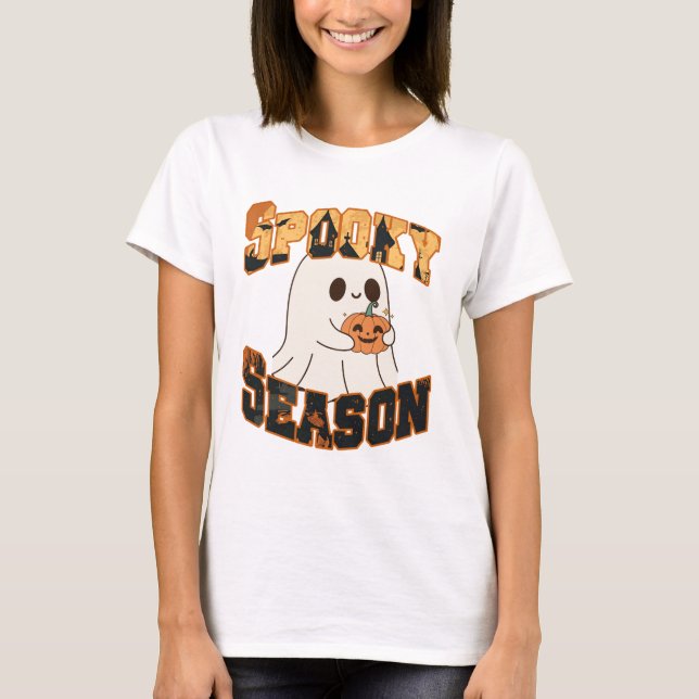 T-shirt Camiseta de Halloween Estilo Universitario (Devant)