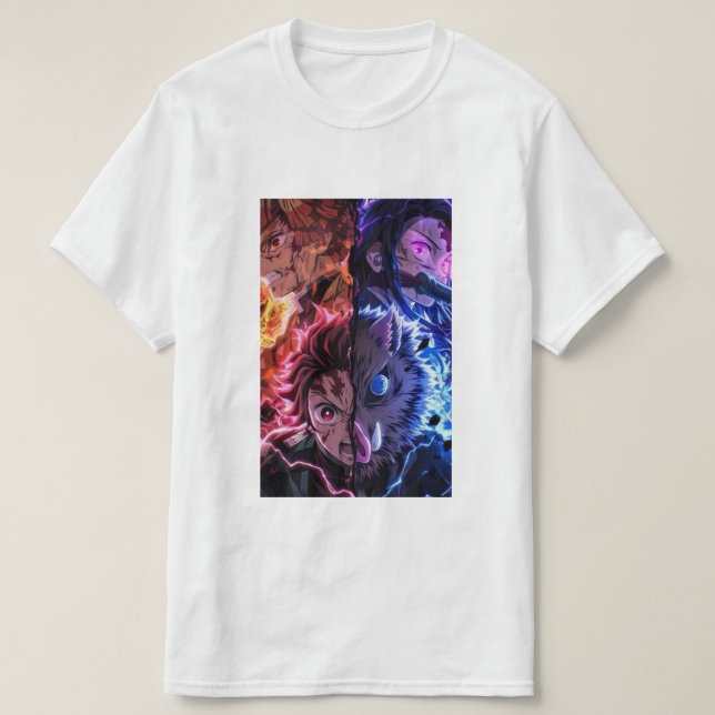 T-shirt Camiseta Demon Slayer electro color  (Design devant)