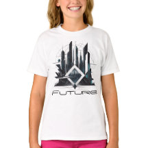 Camiseta Fem Juvenil Básica Abstrato Futurista-4