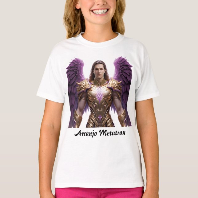 T-shirt Camiseta Fem Juvenil Básica Arcanjo Metraton (Devant)