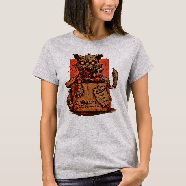 T-shirt Camiseta Fem. Schrodinger's Zombie Cat - Front (Devant)