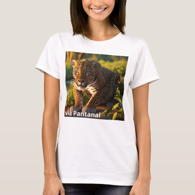 T-shirt Camiseta Feminina Básica Onça Pintada (Devant)