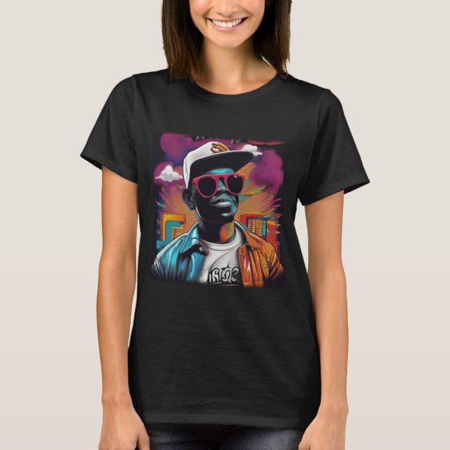 T-shirt Camiseta Feminina Básica - Street graffiti art Hip (Devant)