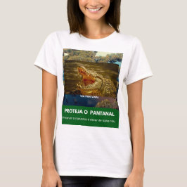T-shirt Camiseta Feminina Básica Via Pantanal Jacaré