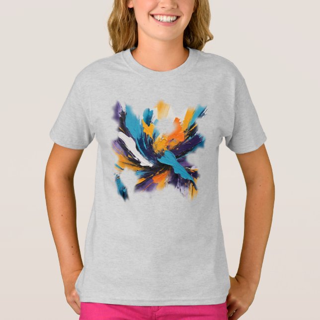 T-shirt Camiseta Feminina Juvenil Básica Arte Expressão-2 (Devant)
