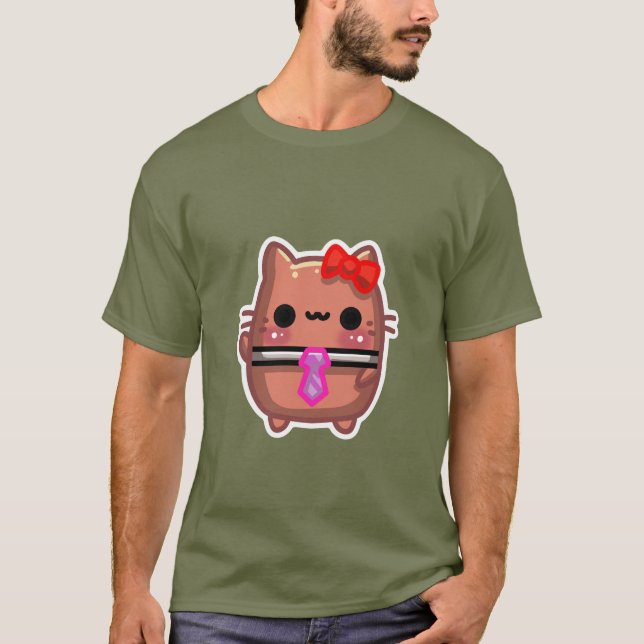 T-shirt Camiseta gato kawaii  (Devant)