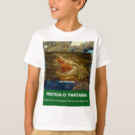 T-shirt Camiseta Infantil Básica Via Pantanal Jacaré