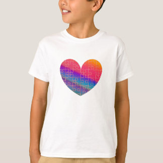 T-shirt Camiseta Infantil Quebra-Cabeça do Nosso Coração