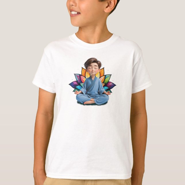 T-shirt Camiseta Masc Infantil Básica Meditação-2 (Devant)