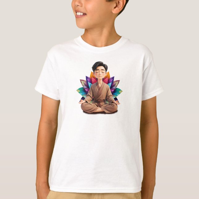 T-shirt Camiseta Masc Infantil Básica Meditação-3 (Devant)