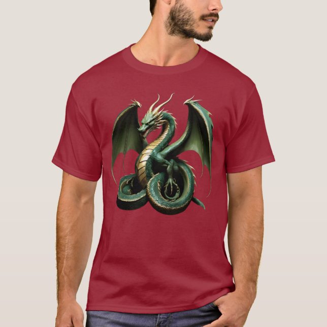 T-shirt Camiseta Masculina Básica Dragão Cobra  (Devant)