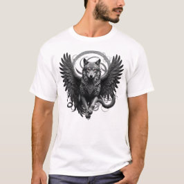 T-shirt Camiseta Masculina Básica Lobo Águia-2