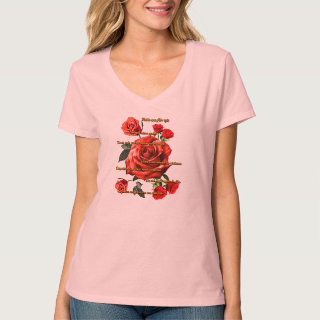 T-shirt Camiseta Mujer Rosas Rojas (Devant)