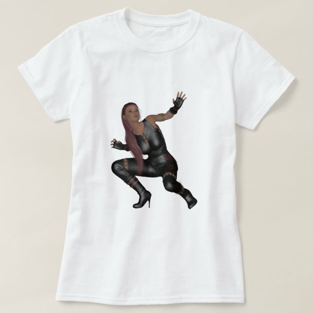 T-shirt Camiseta mulher do rock (Design devant)