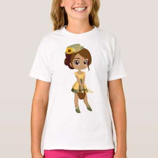 T-shirt Camiseta Muñeca con Sombrero y Cartera