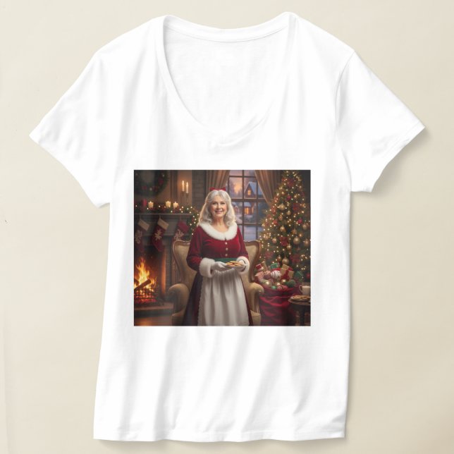 T-shirt Camiseta o Natal de Mamãe Noel (Poser)