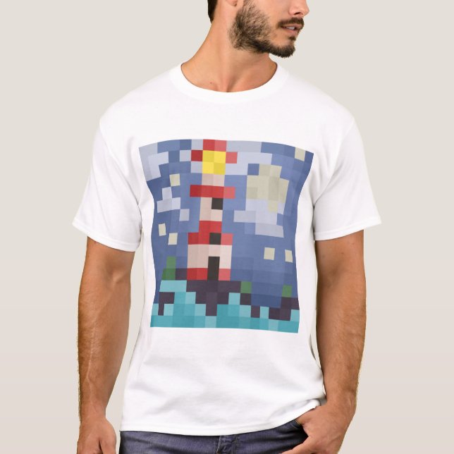 T-shirt Camiseta Pixel Art - Light Tower (Devant)