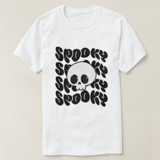 T-shirt Camiseta Retro Spooky con Calavera Kawaii