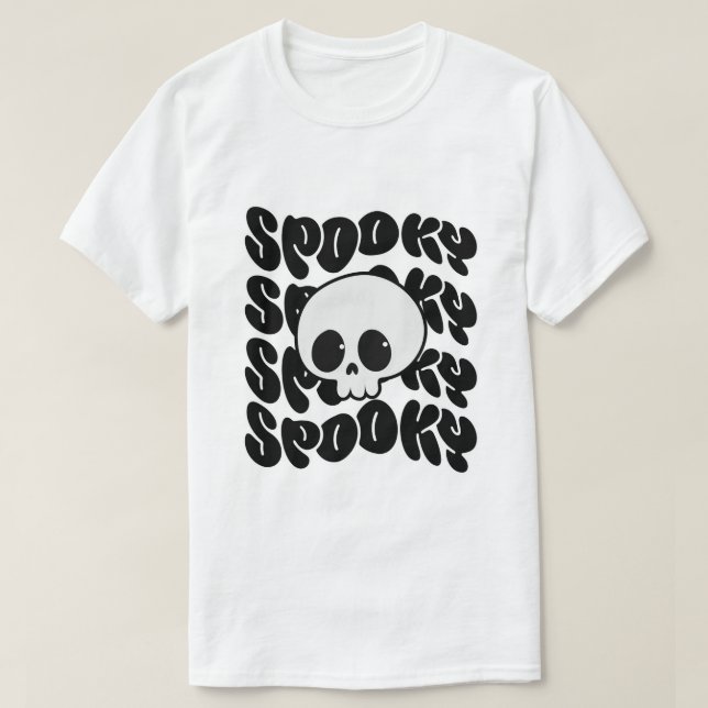 T-shirt Camiseta Retro Spooky con Calavera Kawaii (Design devant)