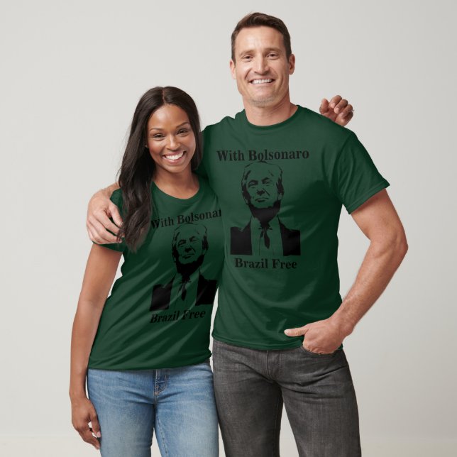 T-shirt camiseta Trump - With Bolsonaro Brazil Free. (Unisexe)