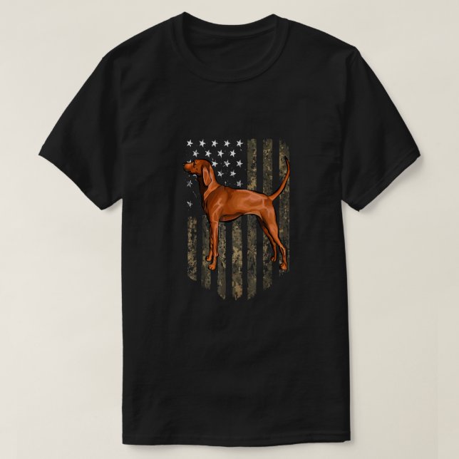 T-shirt Camo American Drapeau Redbone Coonhound 4 juillet  (Design devant)