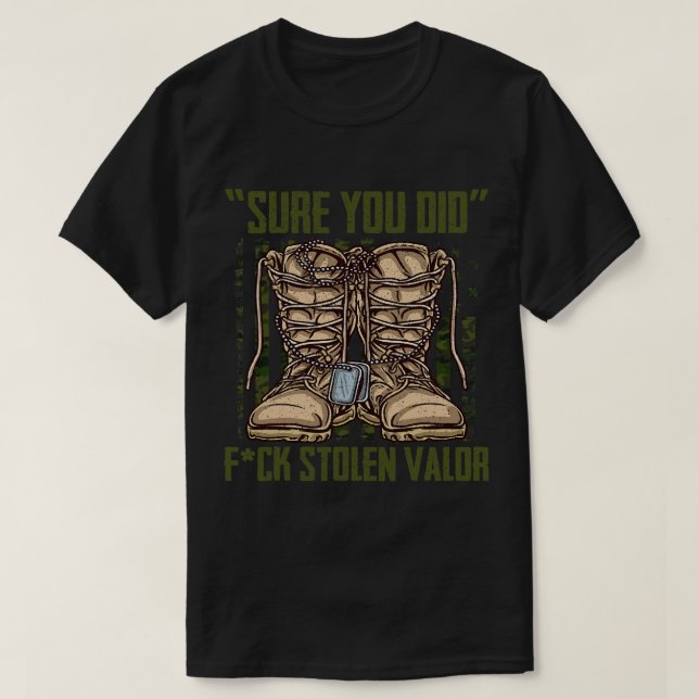 T-shirt Camo anti vaillance volée Fière Camo vétéran milit (Design devant)