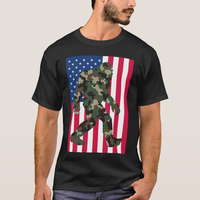 T-shirt Camo Bigfoot Sasquatch (Devant)