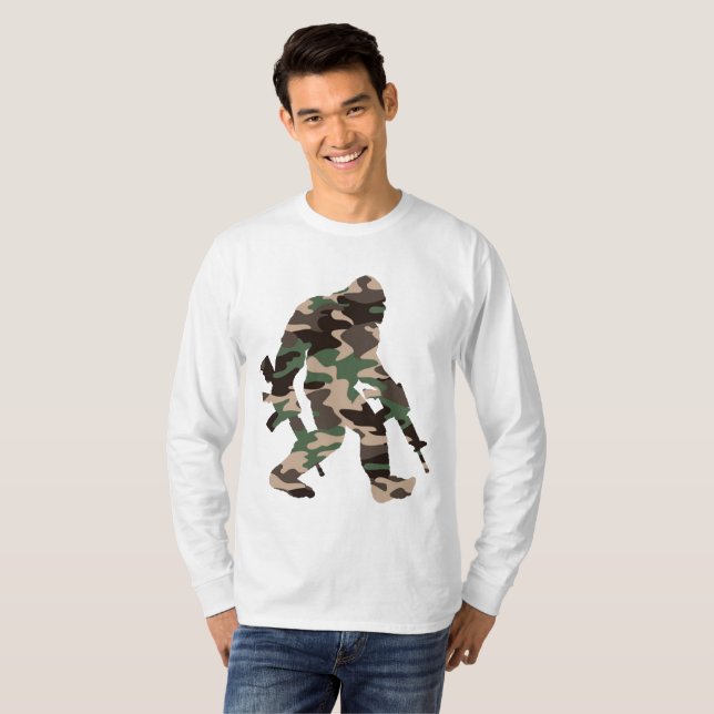T-shirt Camo Bigfoot Sasquatch (Devant entier)