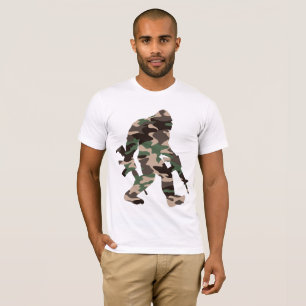 T-shirt Camo Bigfoot Sasquatch