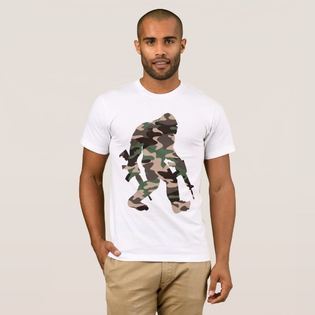 T-shirt Camo Bigfoot Sasquatch (Devant entier)