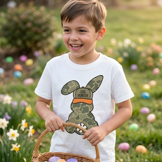 T-shirt Camo Bunny Egg Hunter Funny Easter Boys Gift Idea (Créateur téléchargé)