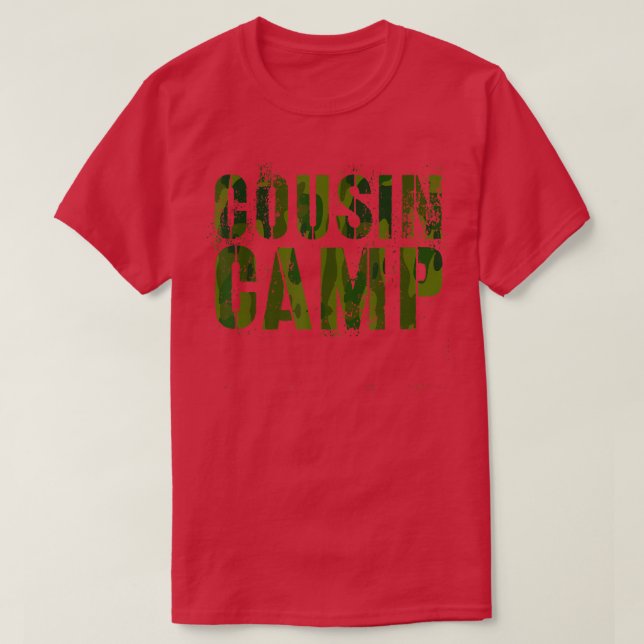 T-shirt Camo COUSIN CAMP Amusant Grand-mère Grand-père Réé (Design devant)