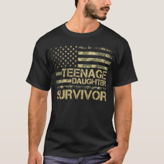 T-shirt Camo de Fête des pères de la fille adolescente