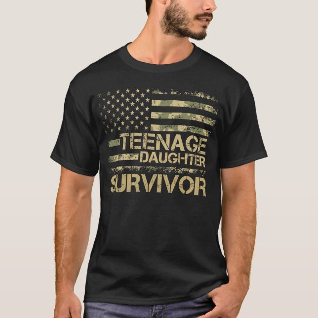 T-shirt Camo de Fête des pères de la fille adolescente (Devant)