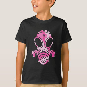T-shirt camo de rose de masque de gaz