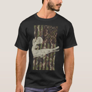 T-shirt Camo drapeau américain Graphisme pêche alligator a