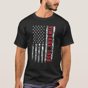 T-shirt Camo Drapeau Américain vintage 1958 64ème ans 64 a