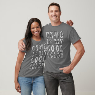 T-shirt Camo Gris Hiver Est Ma Couleur Cool Unisexe