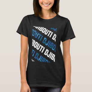 T-shirt Camo Motif de Djibouti Camouflage bleu